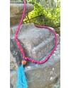 Alphabey's Pink Wooden Long Tassel Necklace for Women Alphabey's Pink Wooden Long Tassel Necklace for Women